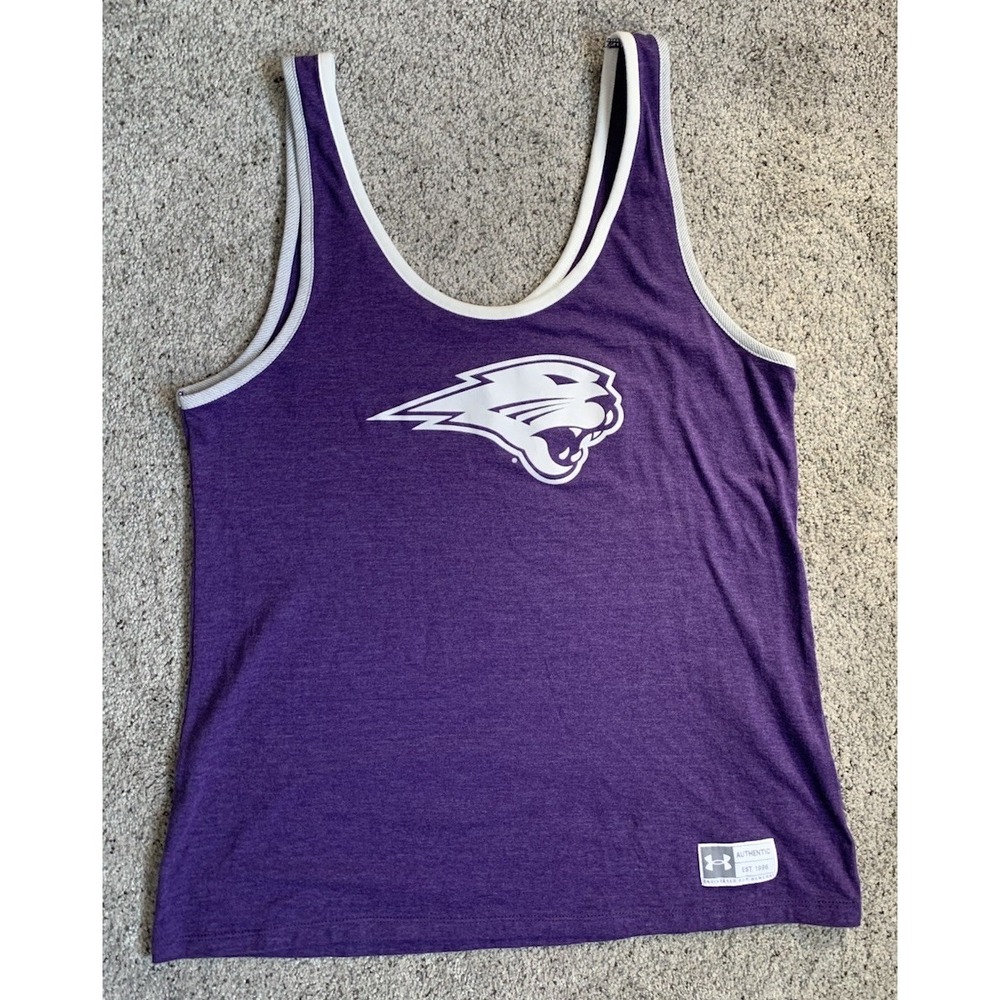 Under Armour University of Northern Iowa UNI Women TankTop Purple Football LARGE